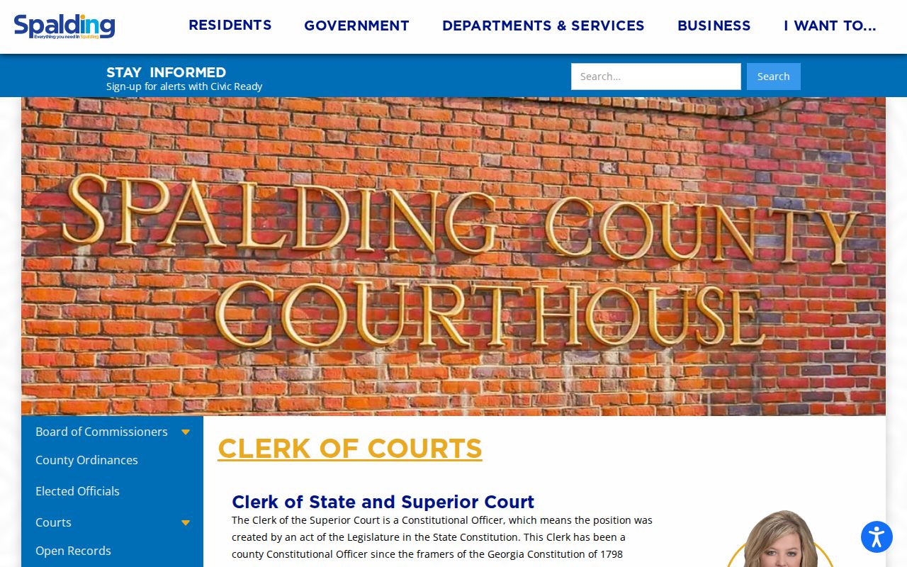 Spalding County warrant records clerk contact routes