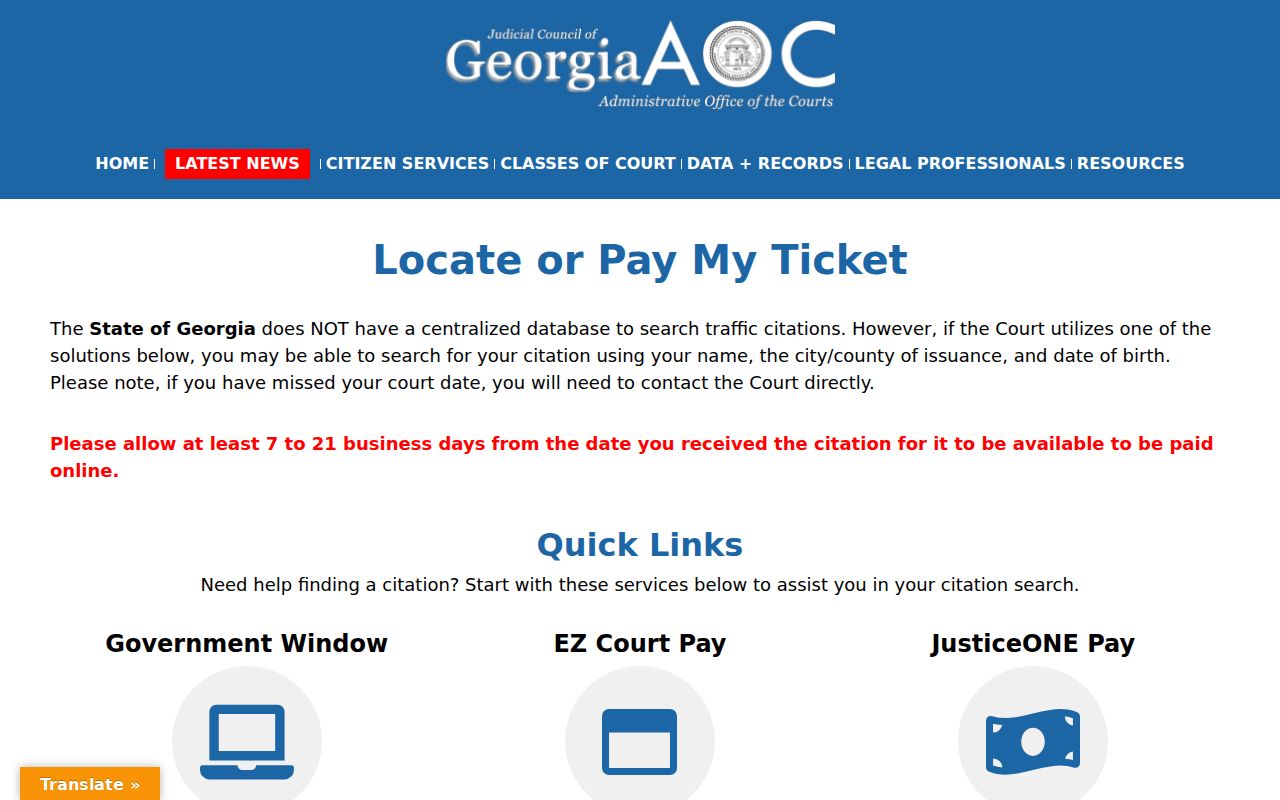 Spalding County warrant records Georgia Courts ticket routes