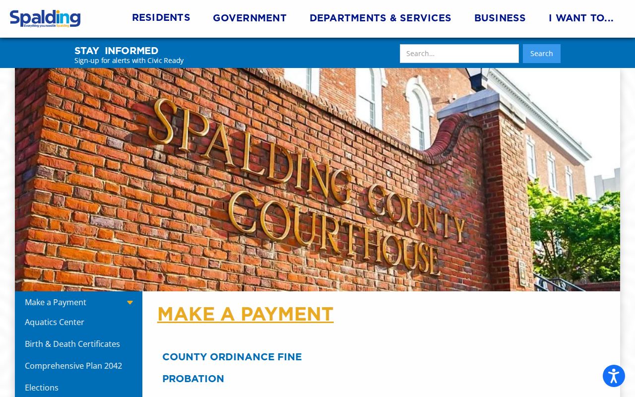 Spalding County warrant records payment route hub
